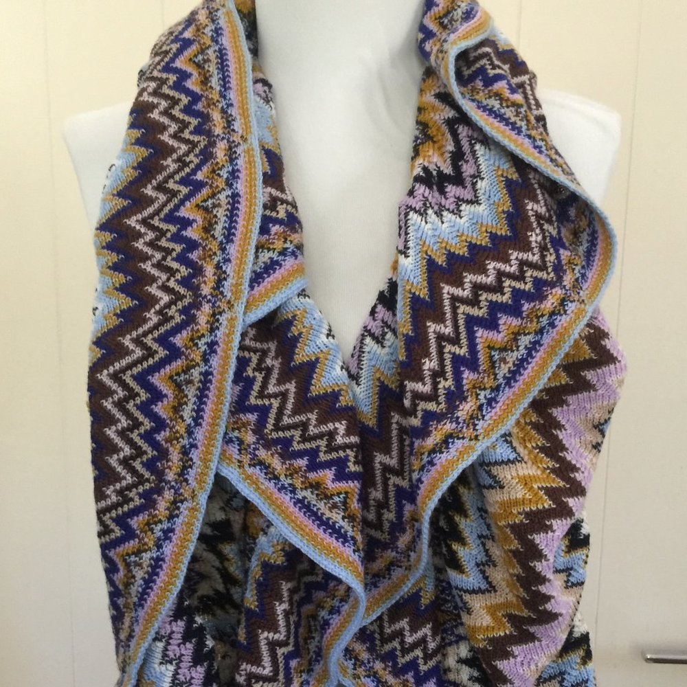 MISSONI LONG CRINKLY WOOL SCARF
